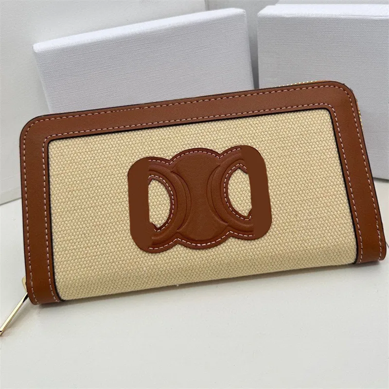 Woman Luxury Wallets Triomphe Cuir Designer Zipper Cardholders Fashion Fannypack Clutch Multiple Card Positions Moneybag Ladies Pocketbook