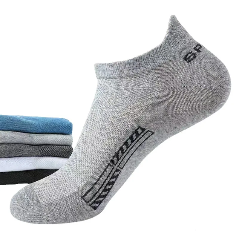 Sportsocks 10pcs5 Pairs atmungsaktive Sommermänner männliche Knöchel Sock Meias Baumwollnonsglipp -Strümpfe für Tropfen 230811