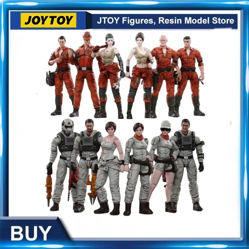 Figures militaires Joytoy 1/18 Figure d'action Mech Maittenance Team A / B Femme Soldiers Modèle de collection de soldats Toys 230811