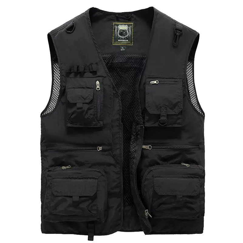 Mens Vests 14 Pockets Men Tactical Hiking Fishing Vest US Pographer  Waistcoat Mesh Cargo Coat Sleeveless Army Jacket Tool Nylon 5XL 230812 From  Huang02, $14.86