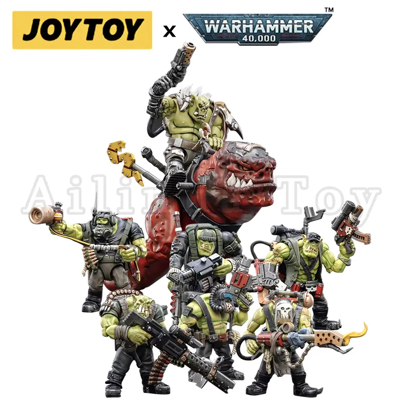 Military Figures JOYTOY 1/18 Action Figure Ork Kommandos Squighog Nob on Squig Anime Collection Military Model 230811