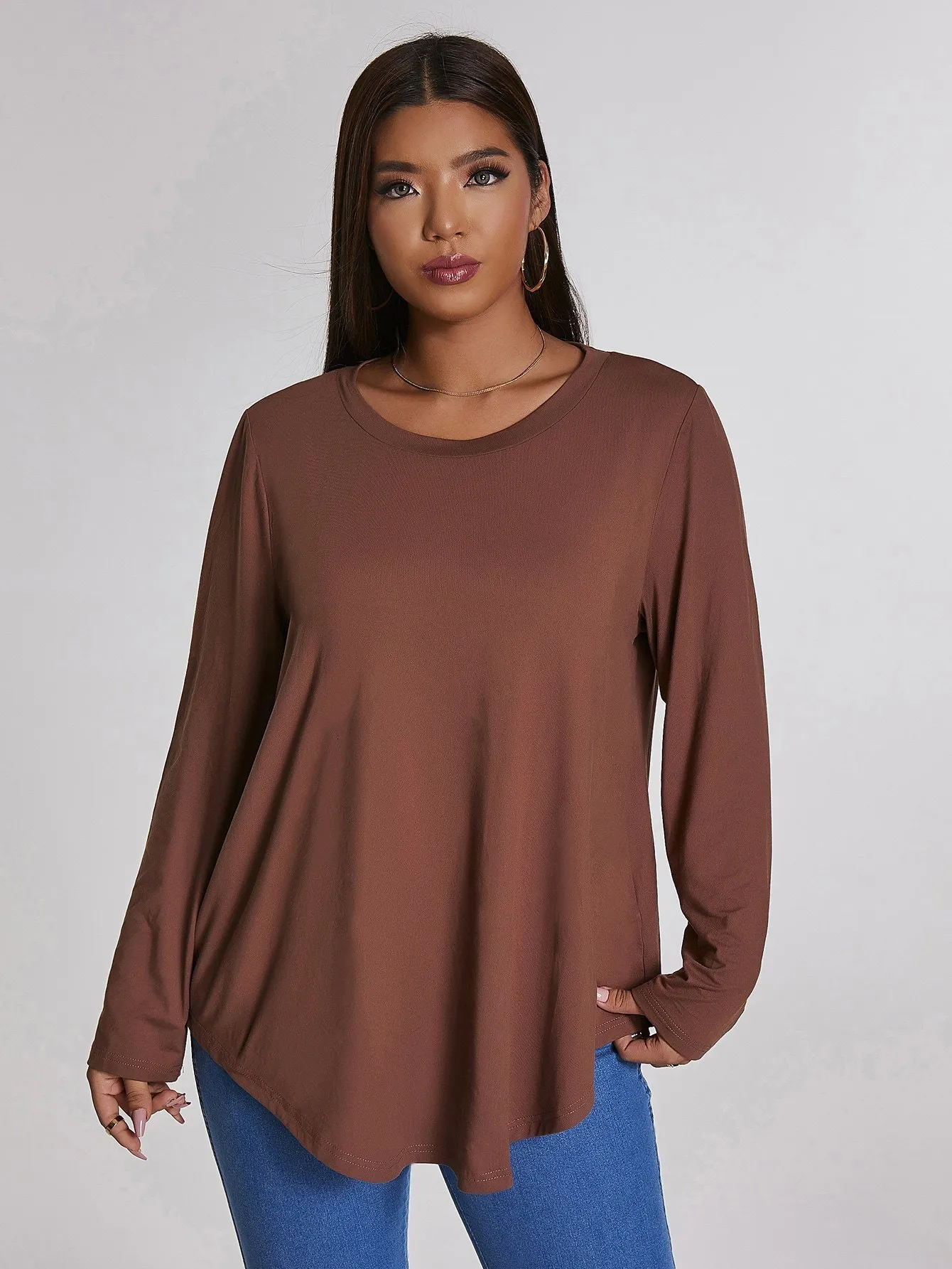 Women's T-Shirt Plus Size Blouse Large Size T-shirts for Fashion Women 4xl Elegant Summer Long Sleeve Oversized Solid Loose Ladies Tops 230811