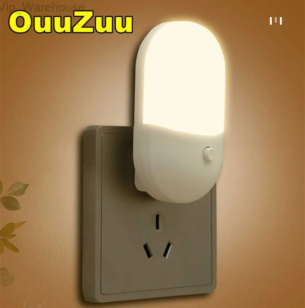 LED NIGHT Light Guardar Control de luz LED Lámpara de inducción de la noche EU US EE. UU. Luz nocturna de la noche para dormitorios Corredores de las escaleras HKD230812