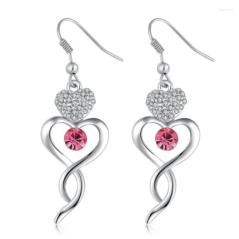 Orecchini penzolanti ER-00365 Crystal Crystal di moda coreano Gift di San Valentino Regalo d'argento Placcuini Orecchio per le donne Accessori per le donne Accessori