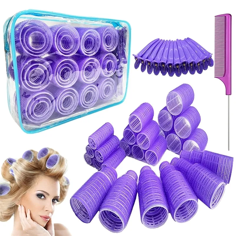 Hair Rollers 61 stuks Hair Roller Set Hair Curlers 3 Maten groot voor lang haar. Geen warmtekrullen haarrollen met clips kam. 230811