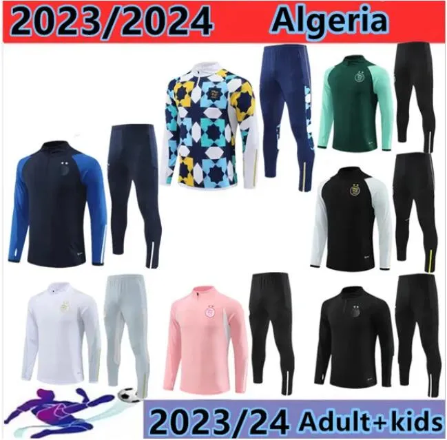 23 24 Algerie Mens Kids Football Tracksuit Jersey Kit Men Training Suit Soccer Tracks Sursetement Foot Chandal Futbol Jacket JOGGING SETS