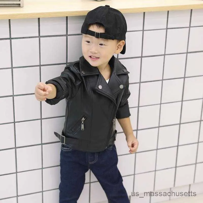 Boys Spring Jacket Size 14-16 Boys PU Leather Jacket Spring Autumn