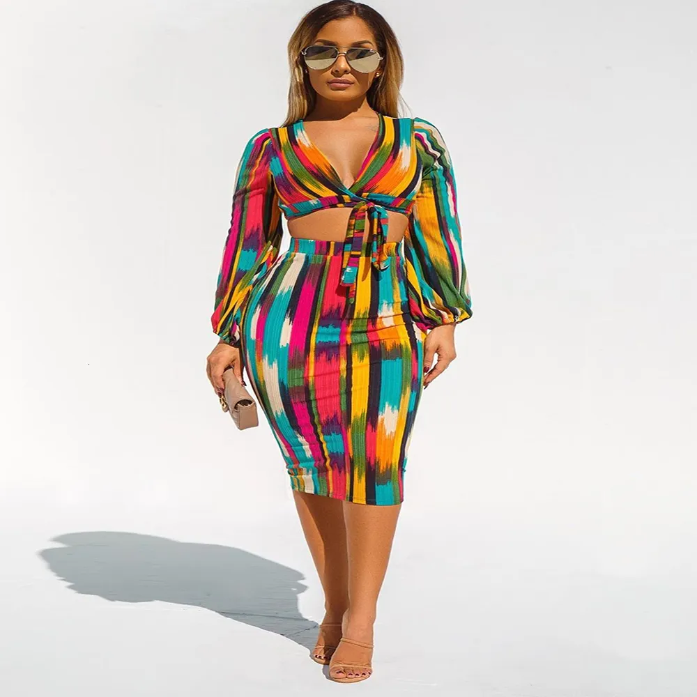 Two Piece Dress Set with Lace Up Wrap Crop Top and Tie Dye Midi Skirt for  Women 25-34 from Dhgate Two Piece Dress - price 34.03