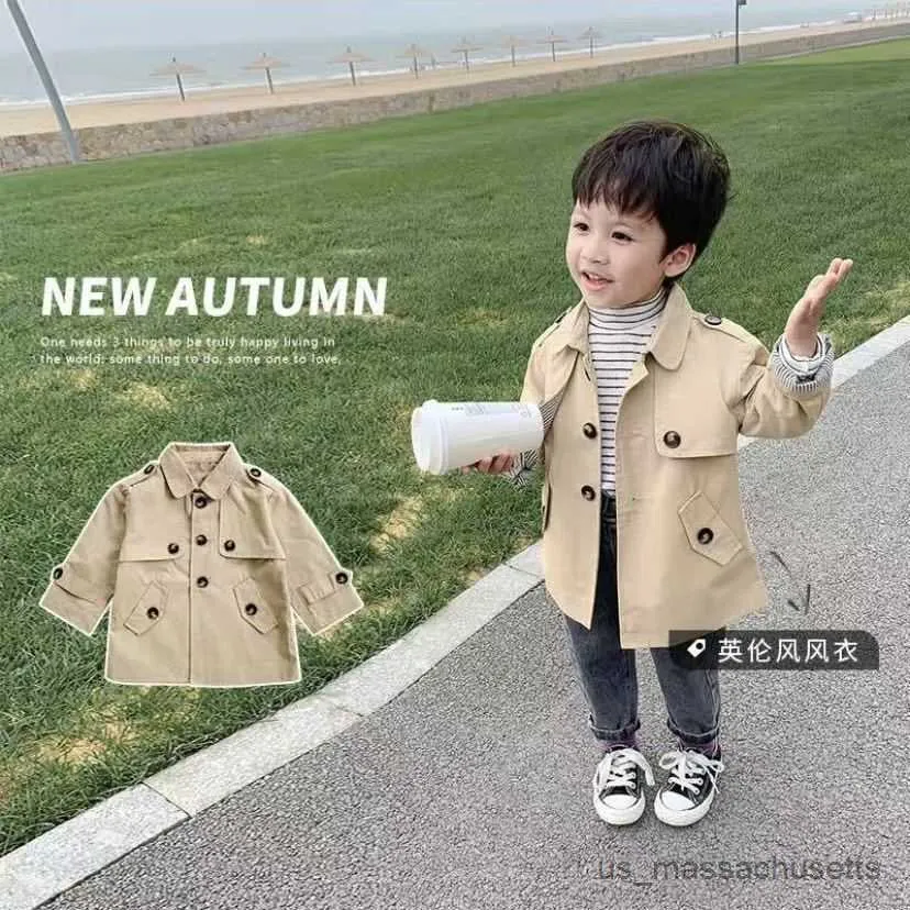 Jacken Baby Boys Modebrench Coat Jacke Kinder lässige elegante Knöpfe Baumwolljacken Überlader Kinder Kleidung R230812