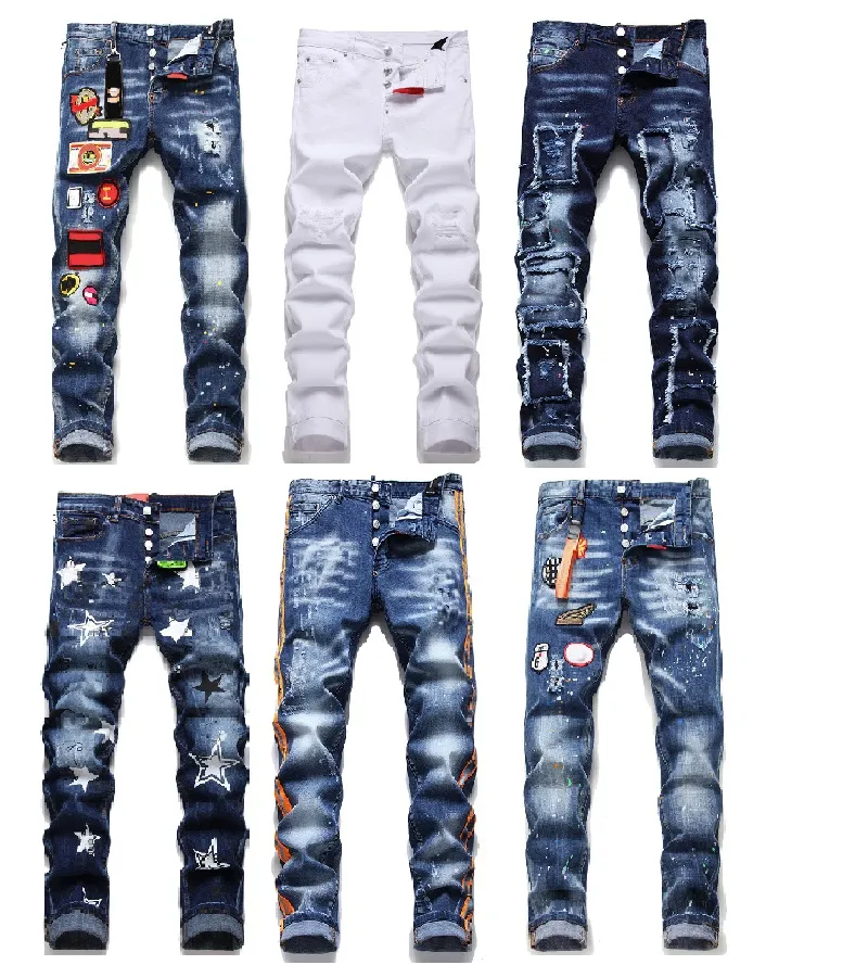 designerskie dżinsy dżinsy dżinsowe spodnie Pure Color Slim Fit Ripped Dżinsy Retro Streetwear Casual Outdoor Dresspants Panters Jogger Rozmiar 28-38