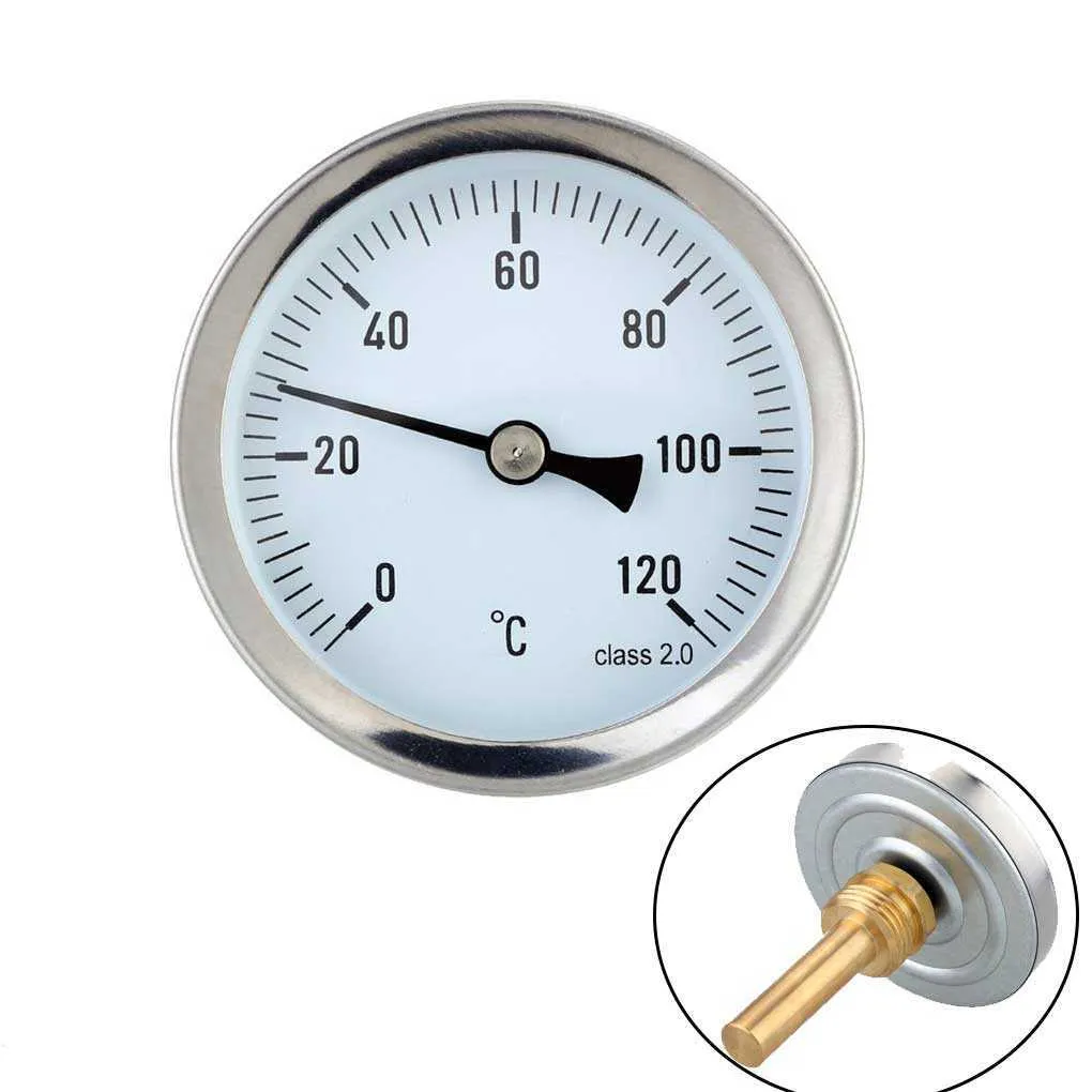 Termometro Per Acqua Calda 0-120°C - Impermeabile, Quadrante In Alluminio, Per Tubi, Serbatoi E Impianti Termici - Foto 10