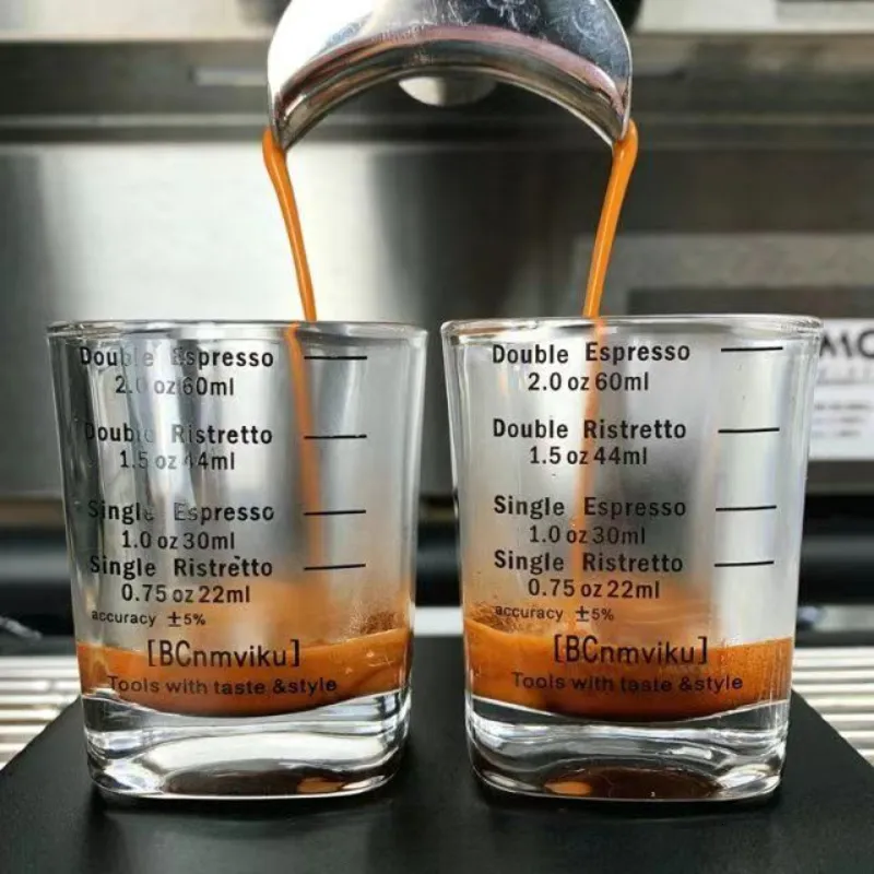 2pcs glass coffee mugs Shot Measuring Cup Measuring Glass Drinking