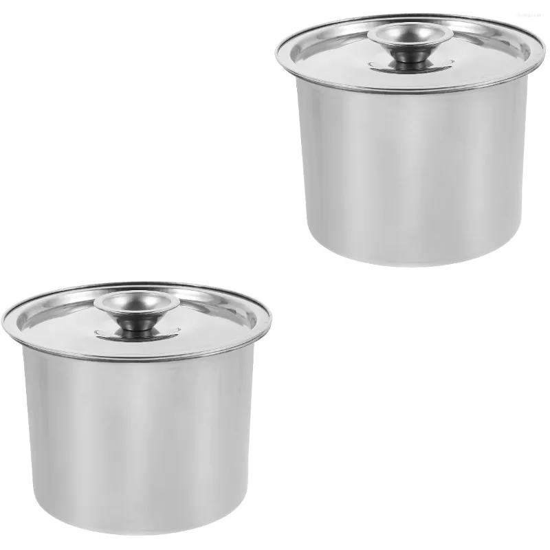 Ensembles de vaisselle 2 pièces en acier inoxydable Taste tasse de bille de cuisine Coud Gadget Aliget Spice Canister Dessert Conterssets Poids Maison Rangement