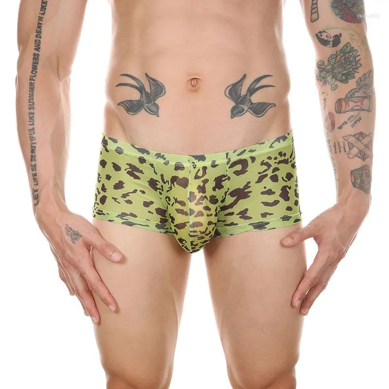 Underpants Mens Sexy Underwear Boxers Shorts Mesh Sheer Undies Ultra Thin  Transparent Leopard Print Penis Pouch Panties Cueca From Redbud01, $10.24