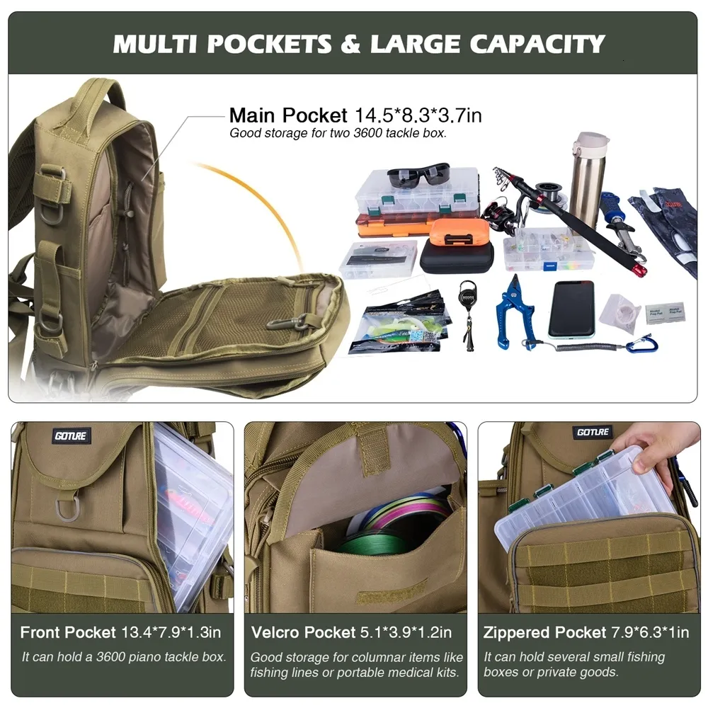 Fishing Accessories Goture Fishing Bag Waterproof Nylon Backpack
