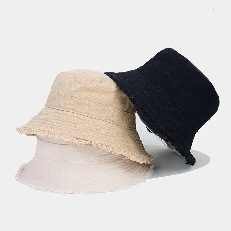 Berretti Ins Rough Selvedge Fisherman Hat Women's Women's Giappone Artistico Sun-Sun Cover Afta Sun Patchwork coreano Easy Matc