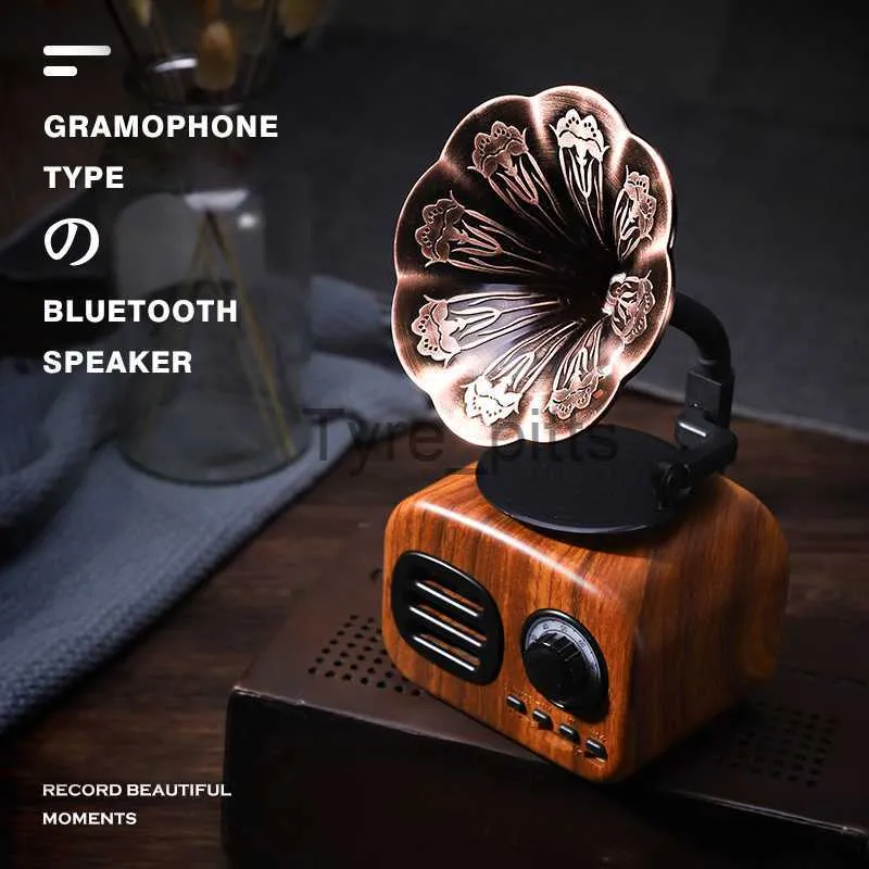 Portabla högtalare Bluetooth -högtalare Retro Wood Portable Box Wireless Mini Speaker Outdoor For Sound System TF FM Radio Music Mp3 Subwoofer X0813