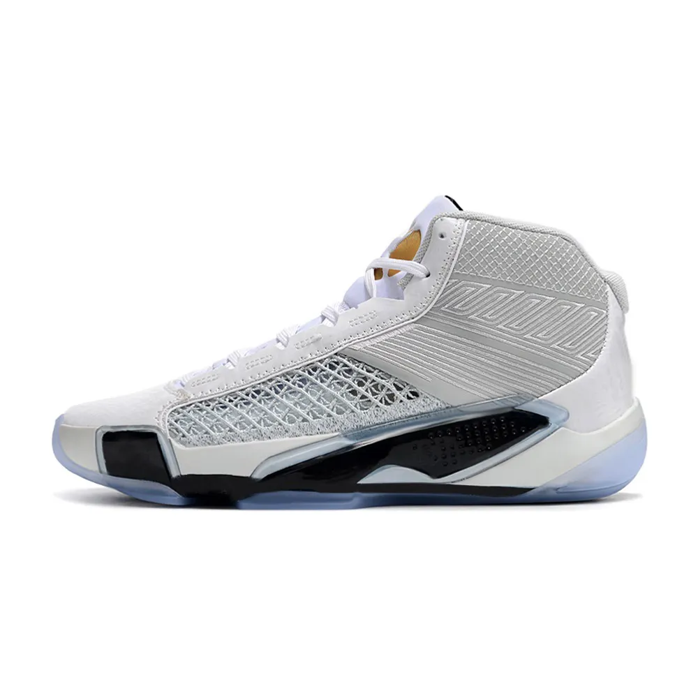 Heren 38S Jumpman 38 Basketbalschoenen AJ38 FIBA Wit Zwart Goud