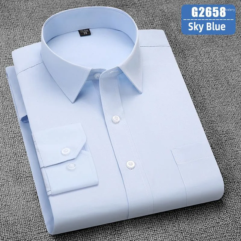 Camisas informales para hombres Camisa de manga larga anti-juerra sin hierro herramientas profesionales ropa de algodón de algodón blanco otoño e invierno