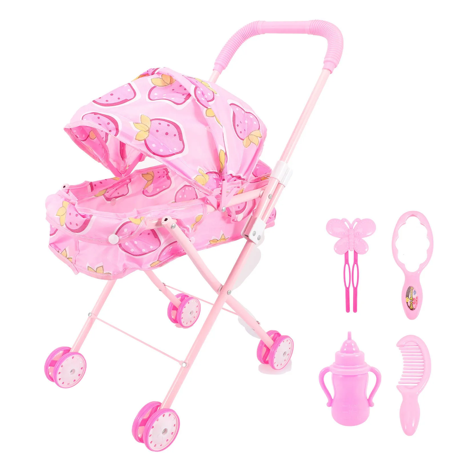 ملحقات دمية Baby Doll Stroller Play Girl Play House Toys Furniture Doll Shopping Cart