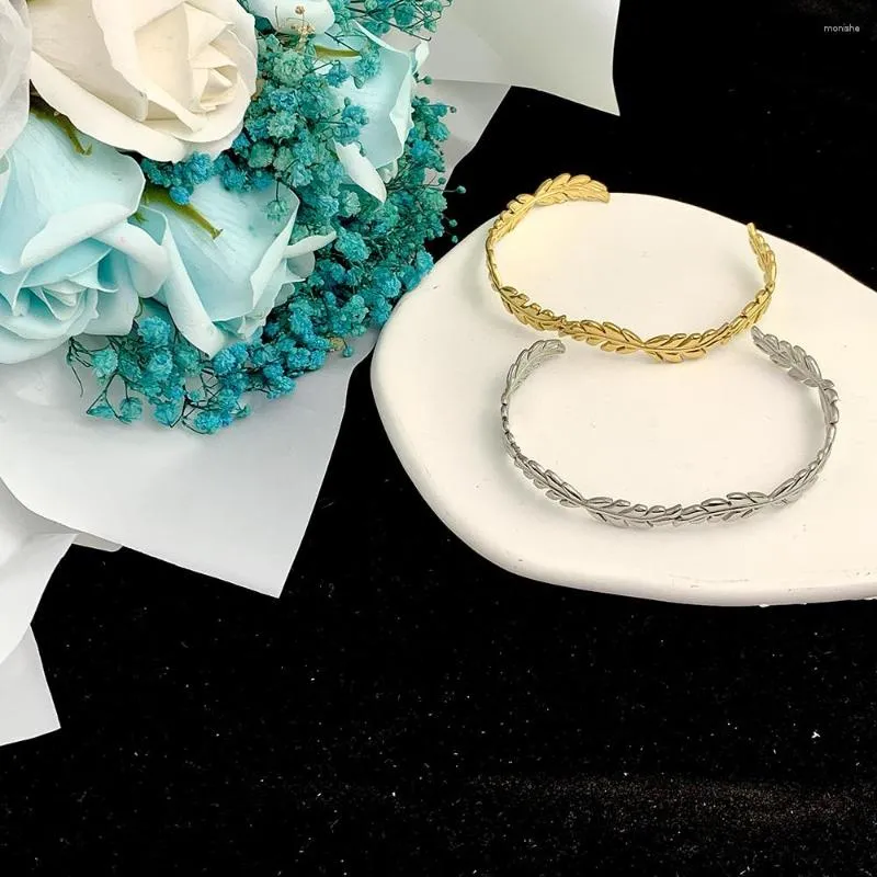 Pulseira de pulseira para jóias femininas aço inoxidável de luxo da moda com extremidade aberta perfeita para o dia dos namorados