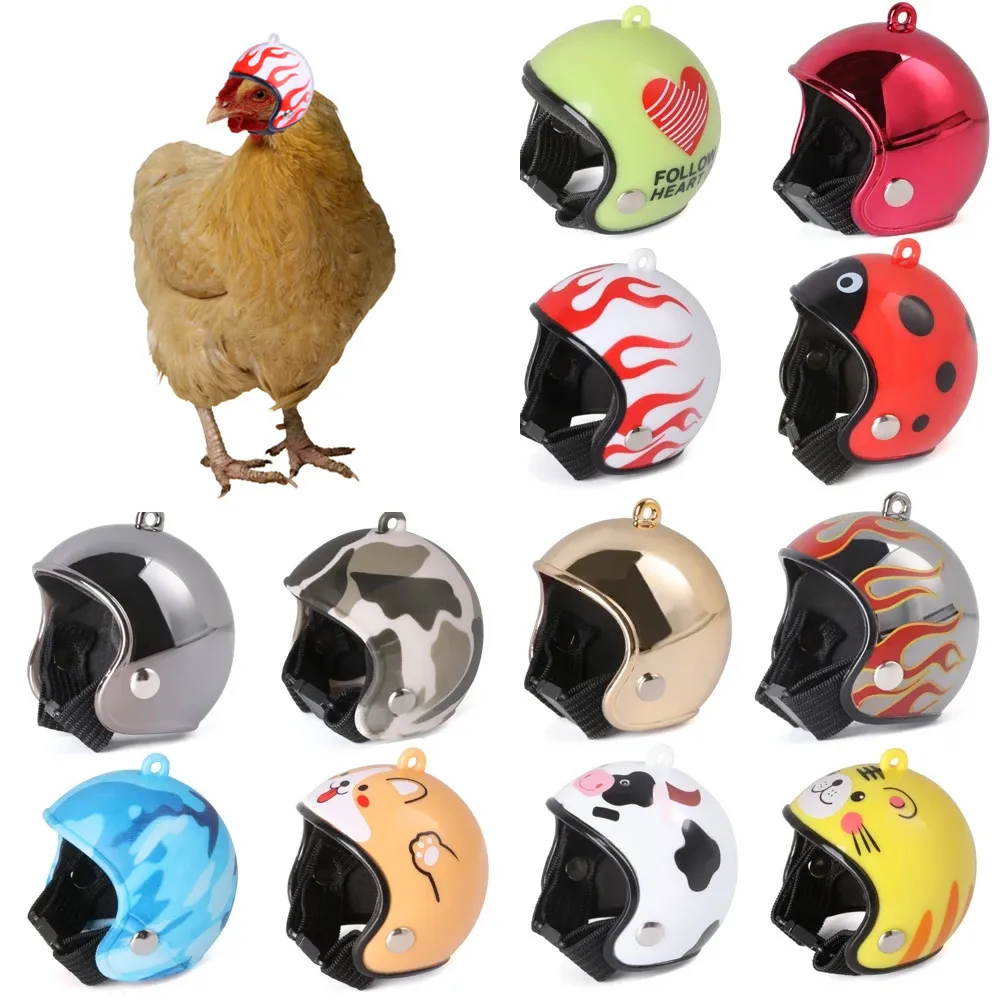 Dog Apparel Chicken Helmet Cap Pet Protective Gear Sun Rain Protection Helmet Toy Bird Hens Small Pet Supplies Costumes Accessories 230812