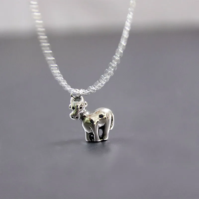 Everfast 5pc/Lot DIY Vintage 3D OX Stainless Steel Custom Pendant Chinese Culture Animal Zodiac Cattle Necklace Men Women Memorial Jewelry SN196