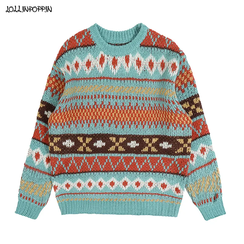 Erkek Sweaters Etnik Geometrik Desen Erkekler Örme Kış Bohem Tarzı Damla Omuz Tasarımı Üzerinde Gevşek Tepeler 230812