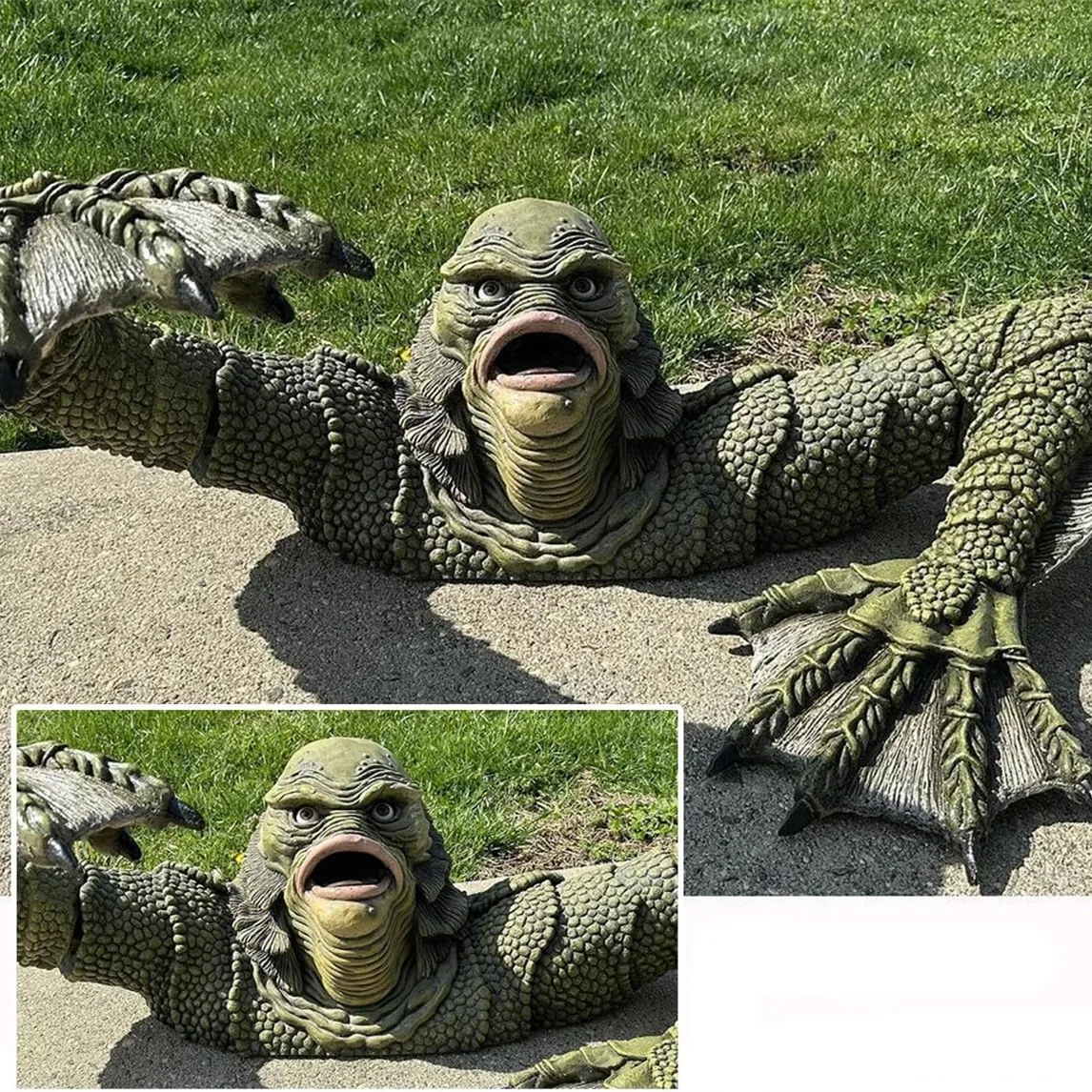 Decorative Objects Figurines Creature From The Black Lagoon Grave Halloween Lizard Man Universal Monsters Walker Horror Wall Decoration 230826