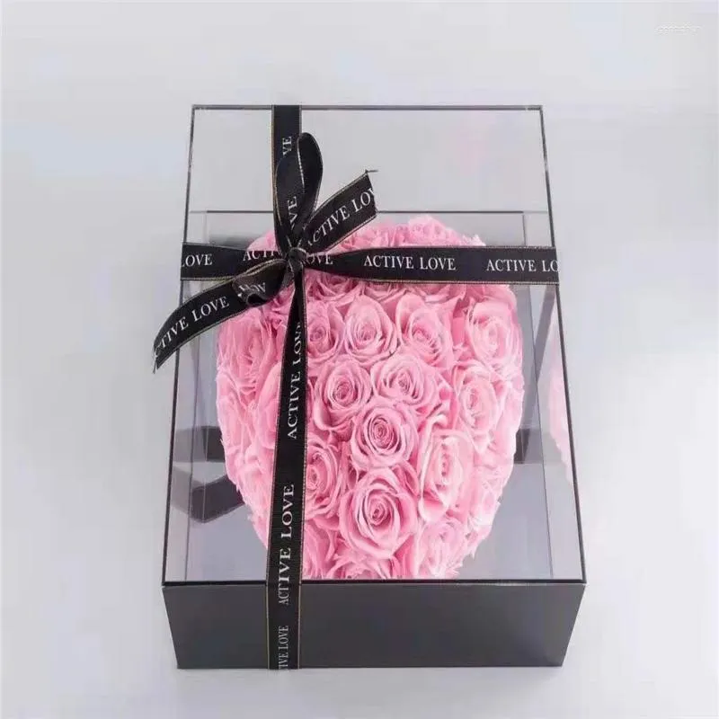 Fiori decorativi Valentine Gift Heart Box Flower Preserved Flower Love Presente