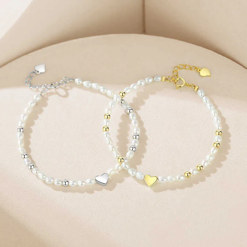 Love Pearl Bracelet Women 925 Стерлинговое серебро INS Стиль корейская версия сеть красная форма сердца 14K Gold Fashion Высокая масштаб