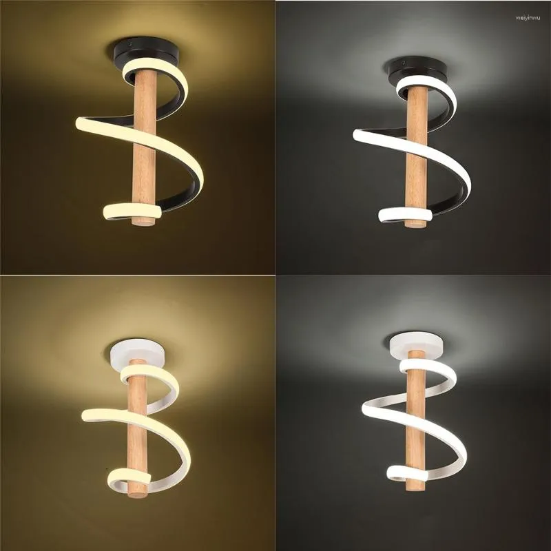 Ceiling Lights Modern Wood Long Tube Lamp Wave LED Light For Kitchen Bedroom Living Roonm TV Background Lustre Luminaire Wall Sconce