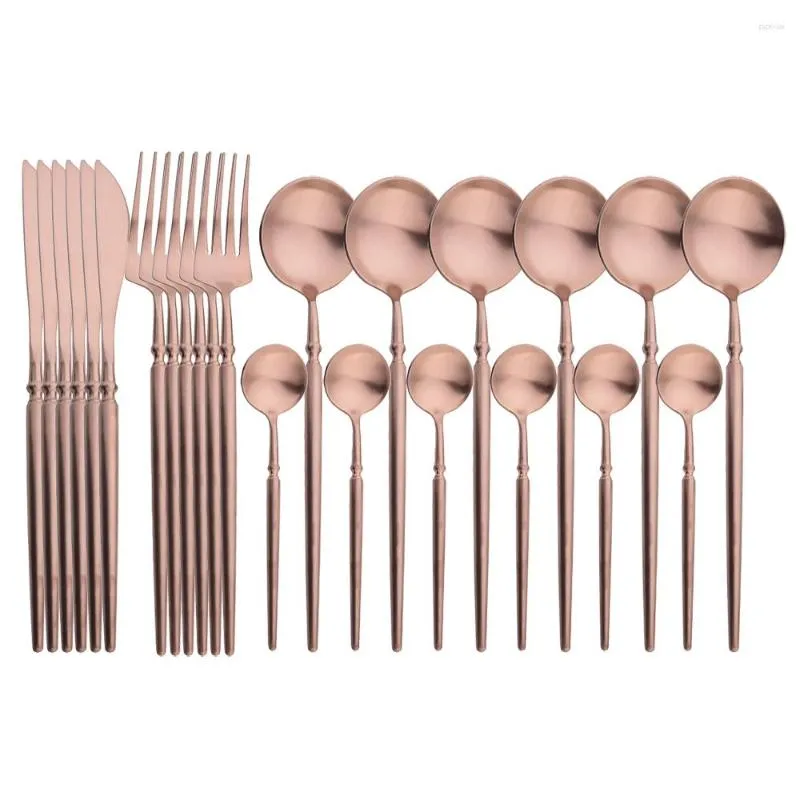 Set di stoviglie jankng rose set 24pcs di alta qualità per posate in acciaio inossidabile tavolo da tavolo da coltello a forcella cucina da cucina argenteria