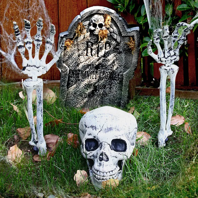 Andra evenemangsfestleveranser Halloween Hem Dekorativa skallar Human Hand Arms för Halloween Party Home Garden Lawn Decor Haunted Decoration Halloween 230812