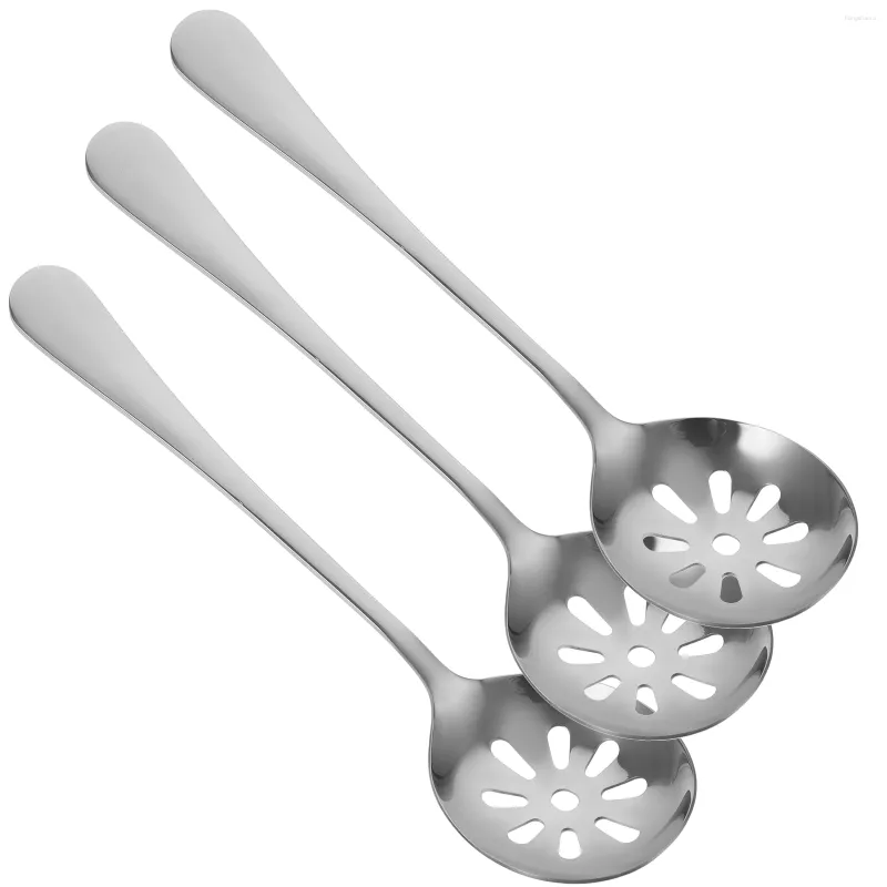 Set di stoviglie 3 pezzi Colino Utensili con fessura riutilizzabili Posate in acciaio Cucchiai portatili in acciaio per uso domestico Cucina piccola