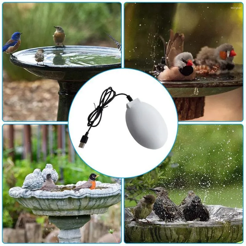 زينة الحديقة USB Bird Bath de Icer سخان التلقائي التلقائي في الهواء الطلق الشتاء Deicer Deicer Scald-Probling Fountain Tarmoster