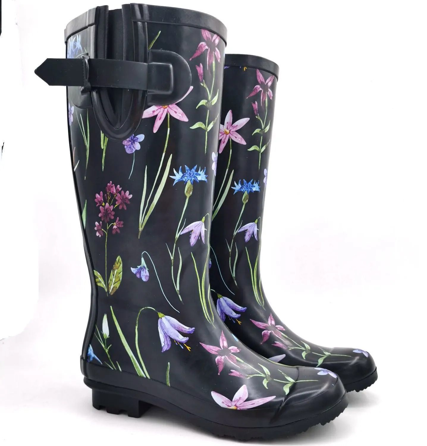 Stiefel plus Größe Frauen Mode hohe Röhrchen Regenstiefel Blütenwasserschuhe wasserdicht nicht rutschdicke Gummischuhe Regenstiefel 35-42 230812