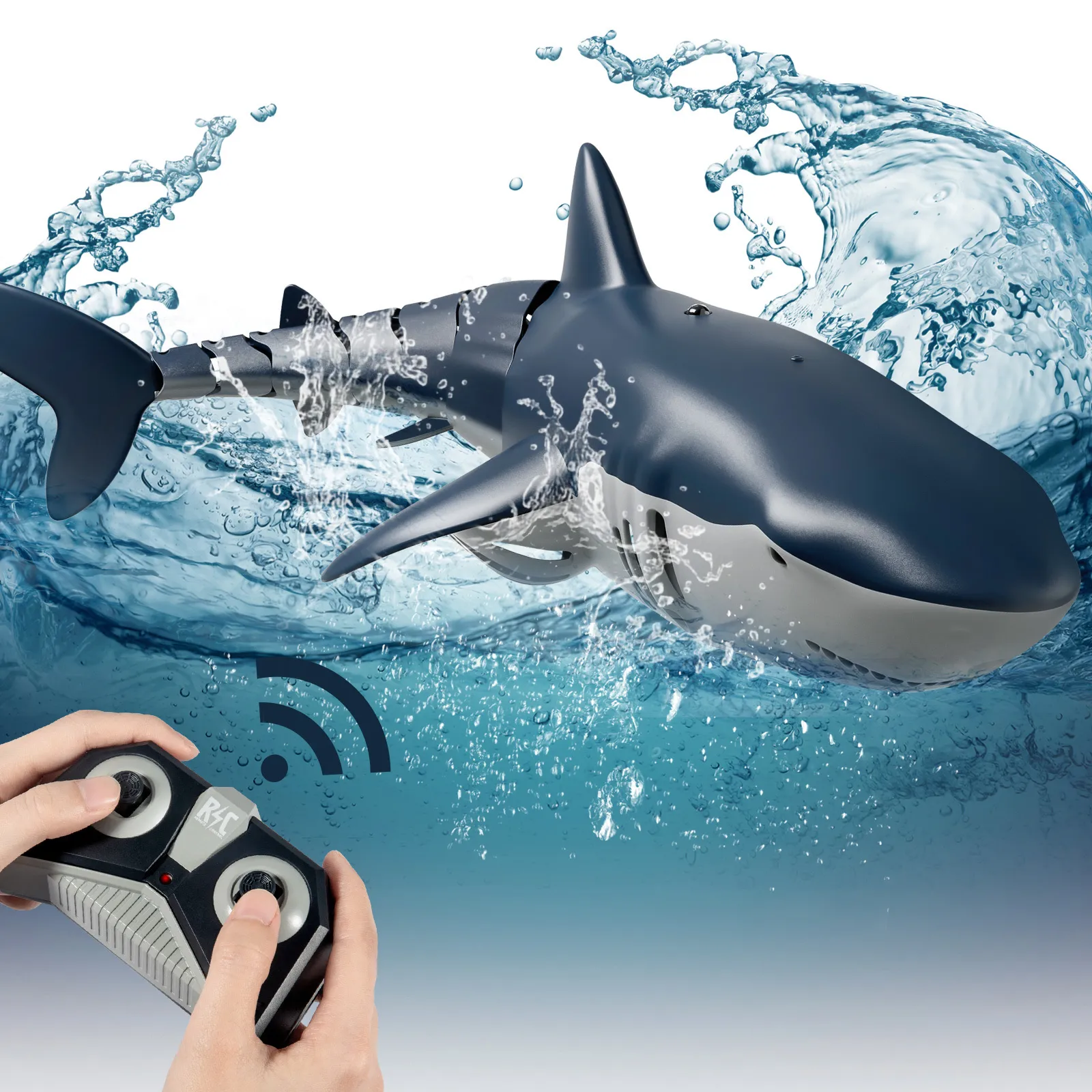 ElectricRC Animals 24g Remote Control Shark Toys Swimming Badrum Bad Båt Båt Kids Boys Cool Submarine 230812