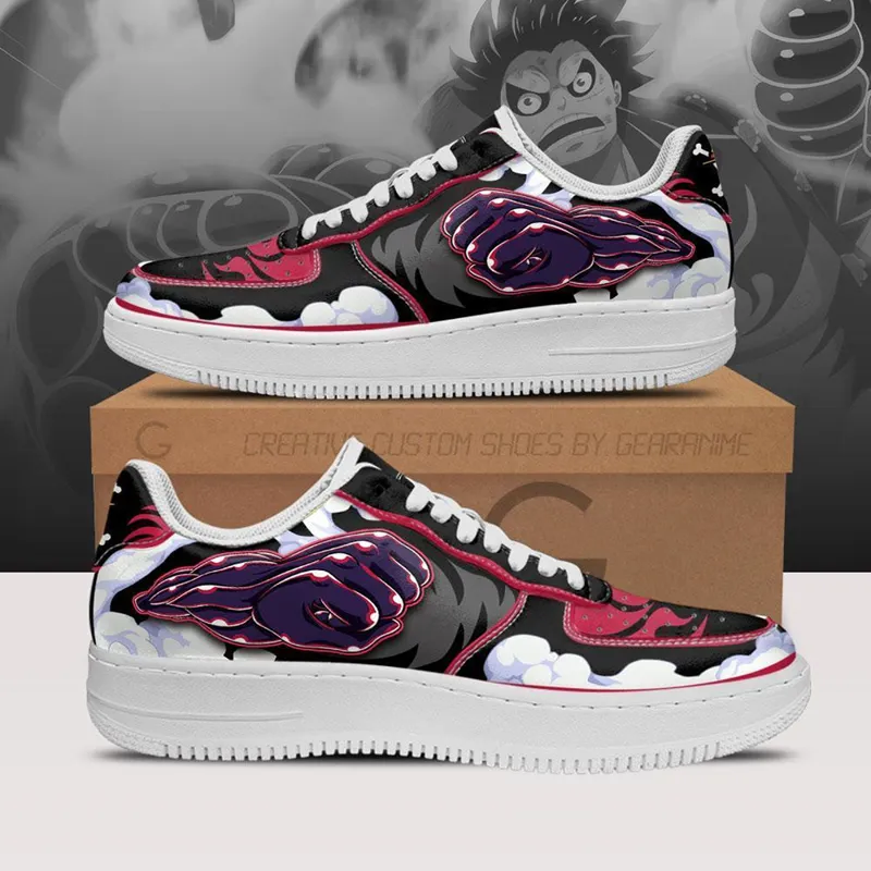 Anime Mens Casual Tennis Shoes For Men And Women Luffy Gear 4 Air Sneakers  In Italy Classic Low Top Manga Leather Designer Couple Custom Animes Running  Athletic Shoes MN2306 EU 36 48