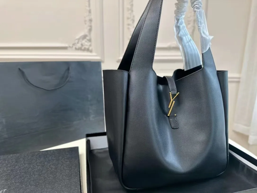 DHgate UpgradedWomens Designer Genuine Leather Tote Bag Large Capacity Shoulder Handbag for Ladies Black Bags Luggage Accessories