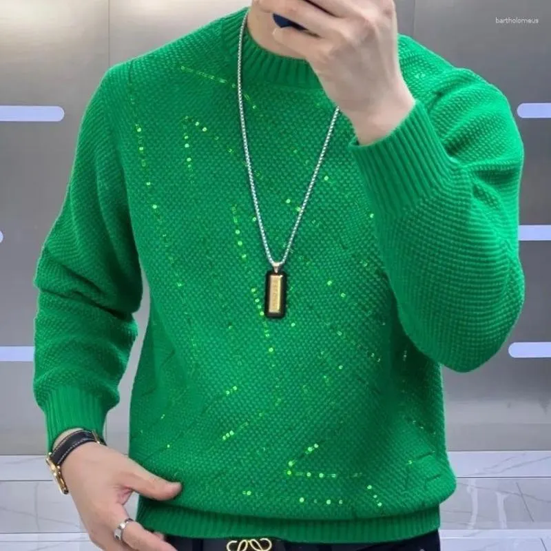 Erkek Sweaters Erkekler Uzun kollu İnce Yuvarlak Boyun Sweater Çıkarılabilir Pullu Pullover Triko HARAJUKU MENS BÜTÜN BÜYÜK BÜYÜK A309