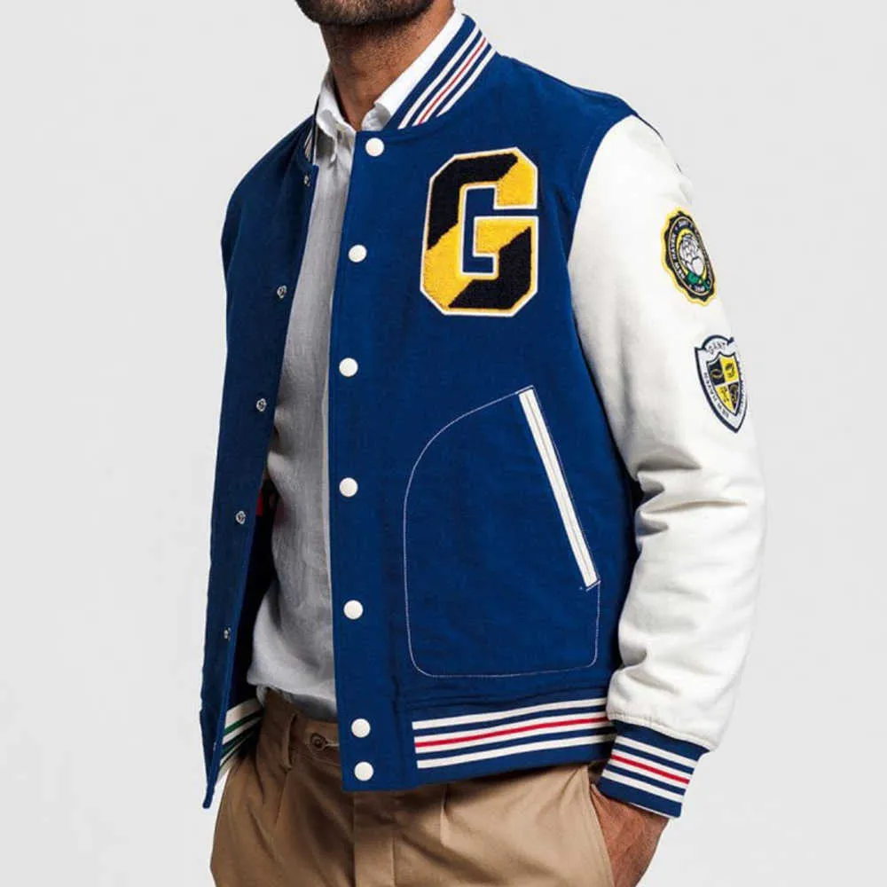 Oem Chenille Embroidery College Baseball Custom Cotton Letterman Men's Jackets Bomber Plus Size Coat Man Varsity Jacket