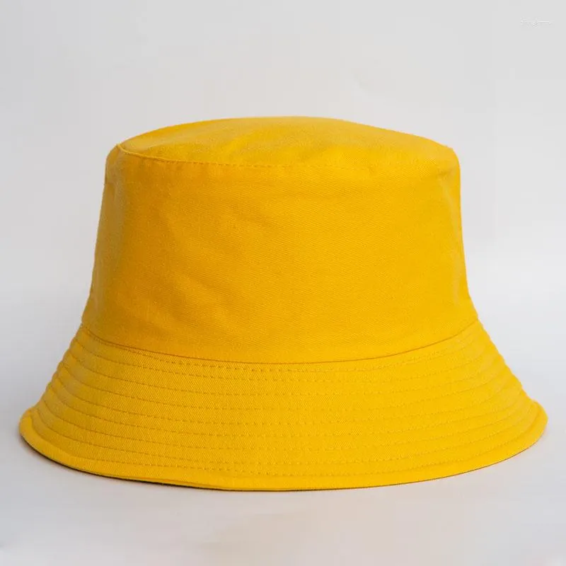 Berets unisexe zomeromkeerbare emmer hoeden man vrouwen katoen visser cap meisje jongen dagelijkse vakantie chapeau bob casquette gorras