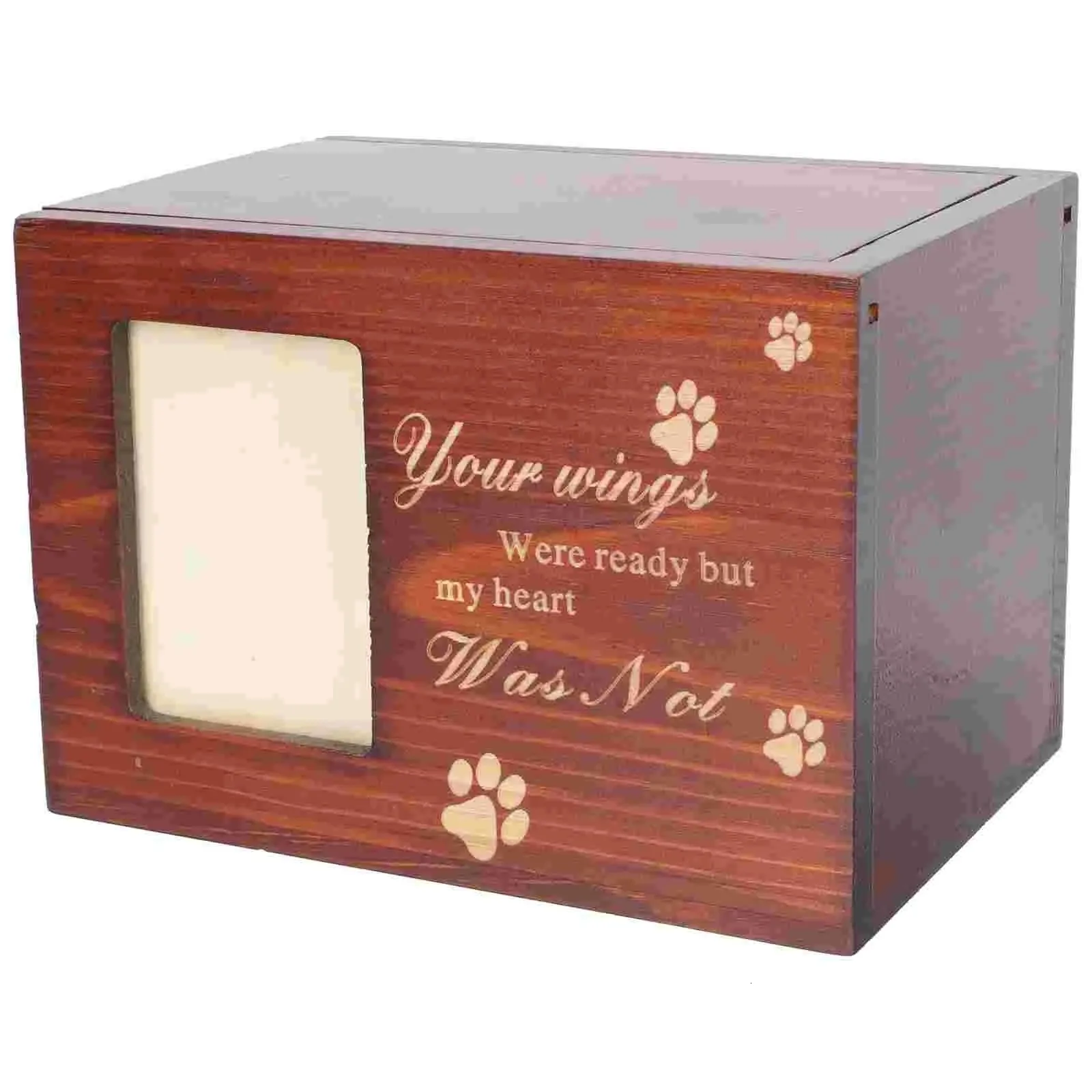 Andra kattförsörjningar Cremation Urn Pet Cinerary Casket Wood Memorial Box Ashes Keepsake Small Animals Pet Cats Dogs Funeral Supply 230812