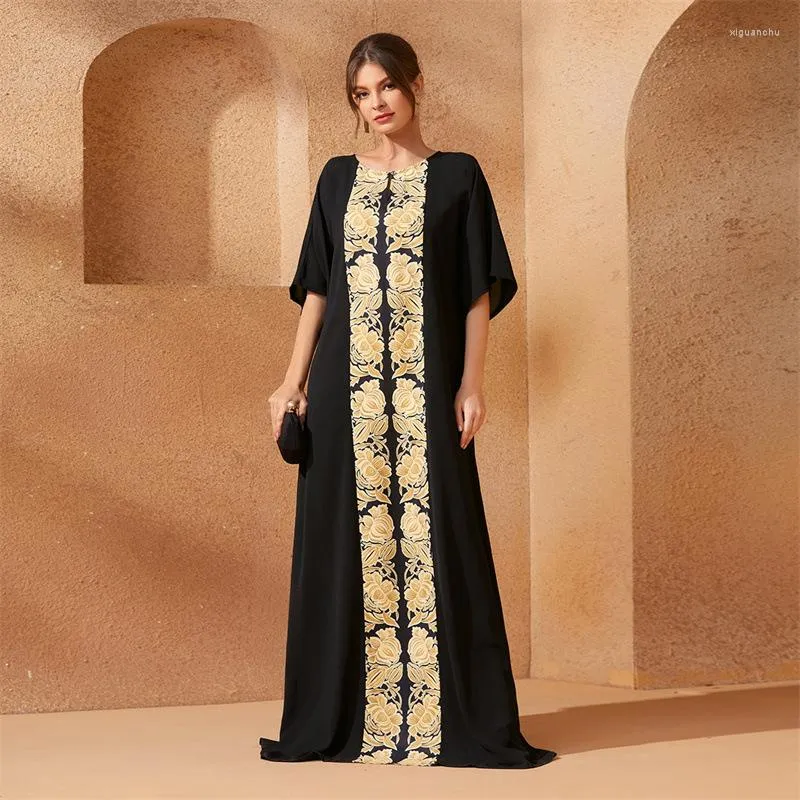 Ubranie etniczne Abayas Dubai dla muzułmańskich kobiet na Bliskim Wschodzie Arabian Turkish Maxi Sukienka Vestidos Kaftan Marokańskie Skromne sukienki