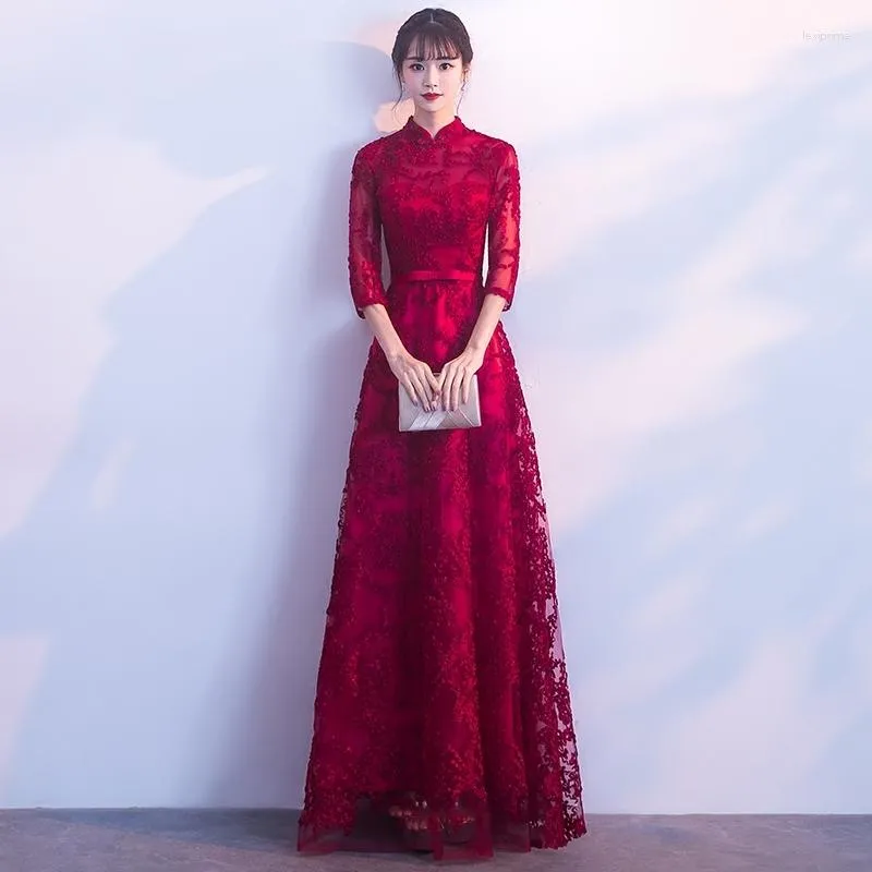 Abbigliamento etnico abiti tradizionali cinesi per donne abiti da sposa orientali più taglia abito da sera qipao cheongsam vestidos lunghi chineses