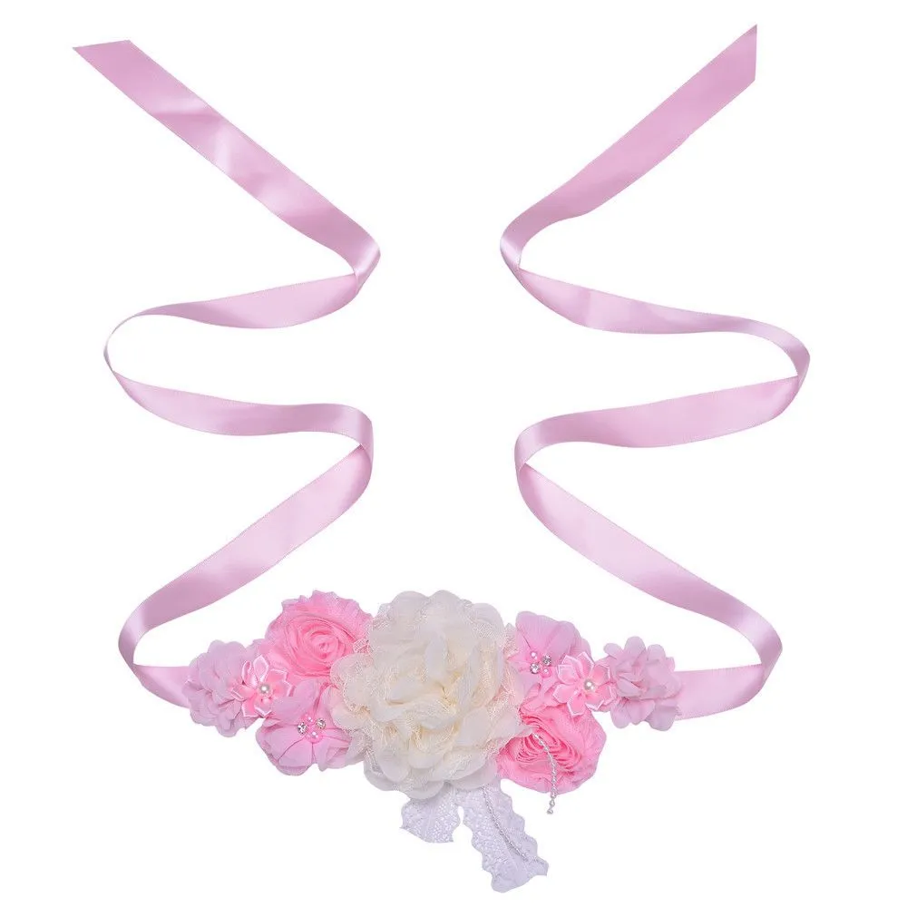 Ceintures de mariage Mode dentelle fleur ceinture femmes fleur ceinture ceintures de mariage rubans de mariage strass ceintures robe de mariée ceinture