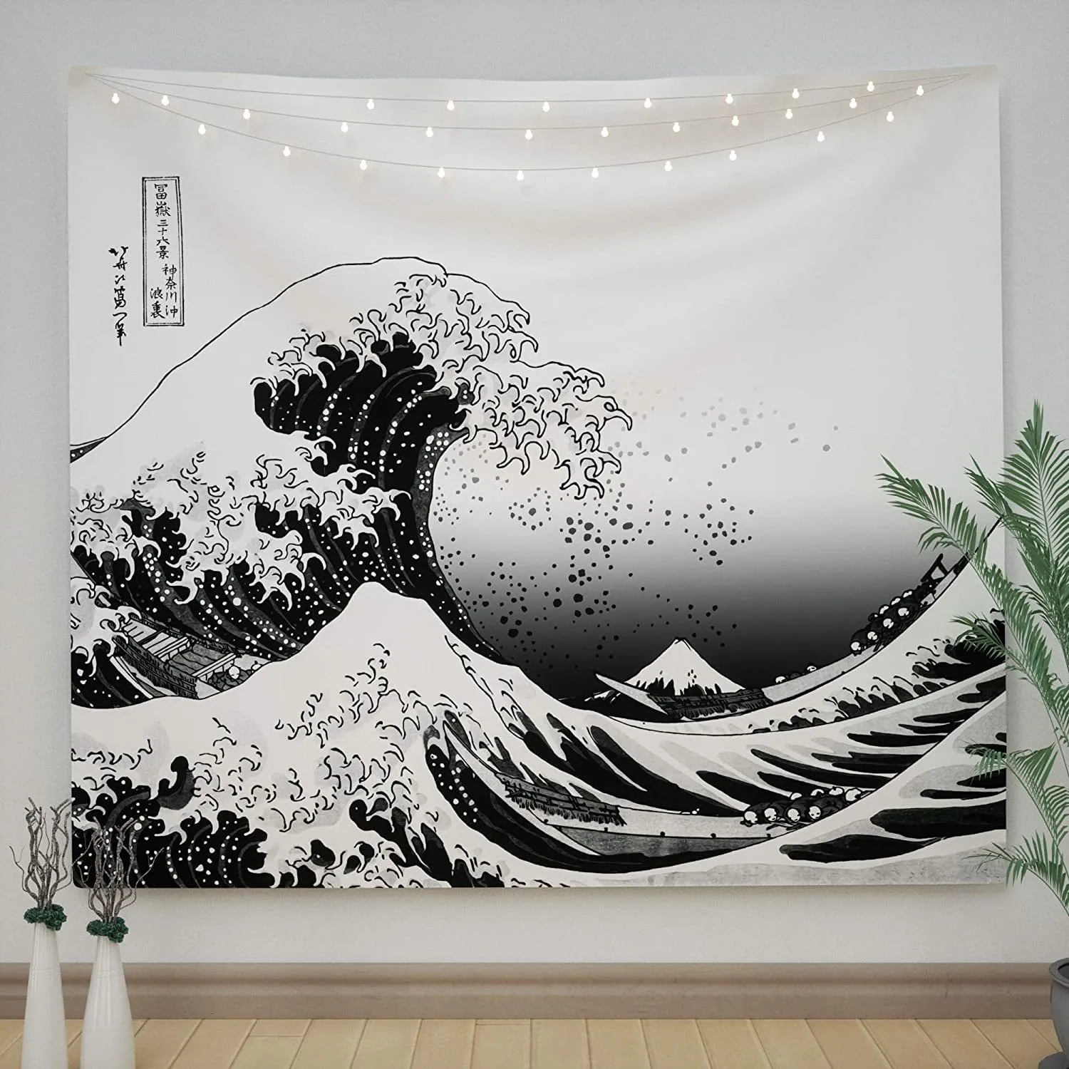 Wandteppiche japanische Kanagawa Big Wave Tapestry Psychedelic Tapestry Teen Indie Room Dekor Makrame Wand Hanging Großer Stoff Wandteppich 230812