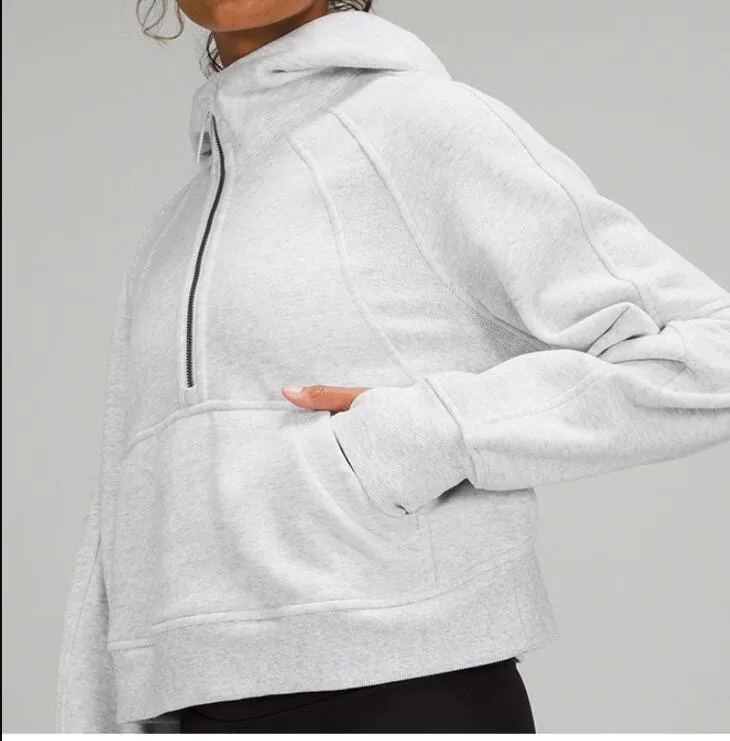 Sweats à capuche féminin Sweats Sweats LU-069 Yoga Vêtements Scuba Half Zip Hoody Outdoor Sweater Gym Vêtements Femmes Tops Fitness Fitness Vestes de yog épaisses