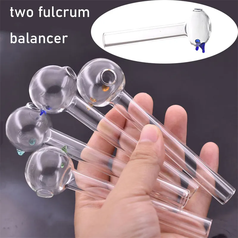 Taşınabilir Cam Borular 12cm Lenght 30mm Ball Cam Yağ Brülörleri Borular Renkli Dengeleyici Su Boru Sigara Boruları Herb Tütün Yağ Adaptörleri